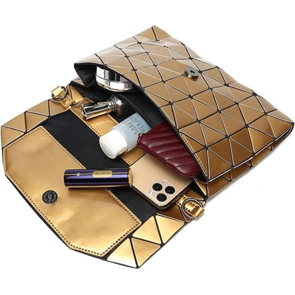 Women's Reflective Crossbody Purse Geometric Daily and Party Handbag - Picture 4 of 6